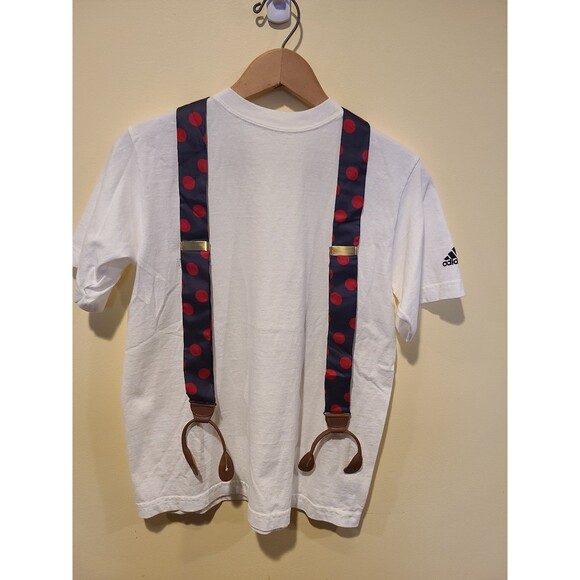 Portfolio Perry Ellis Suspenders Navy Red Polka Dots - Picture 1 of 6